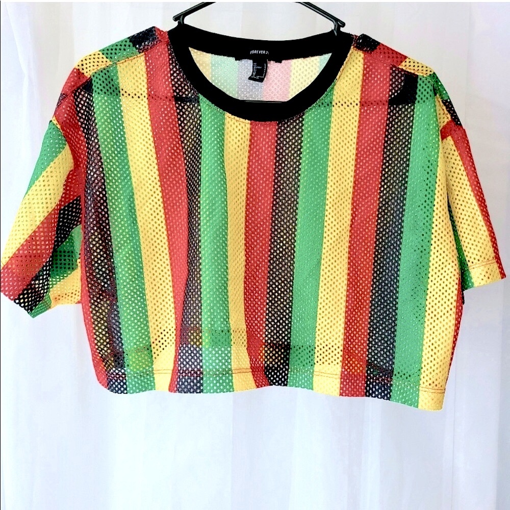 Vertically Striped Cropped Top - image 2